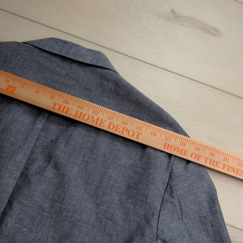 J.Crew Ludlow Blazer Mens 40R Blue Chambray Linen Cotton Unstructured Sport Coat